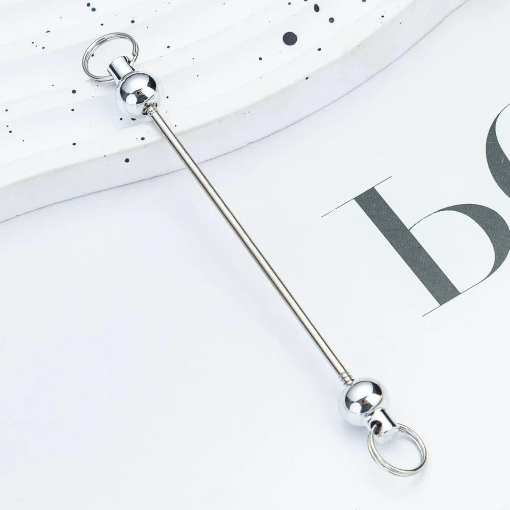 Beadable Multi Color Metal Rod Keychain for DIY
