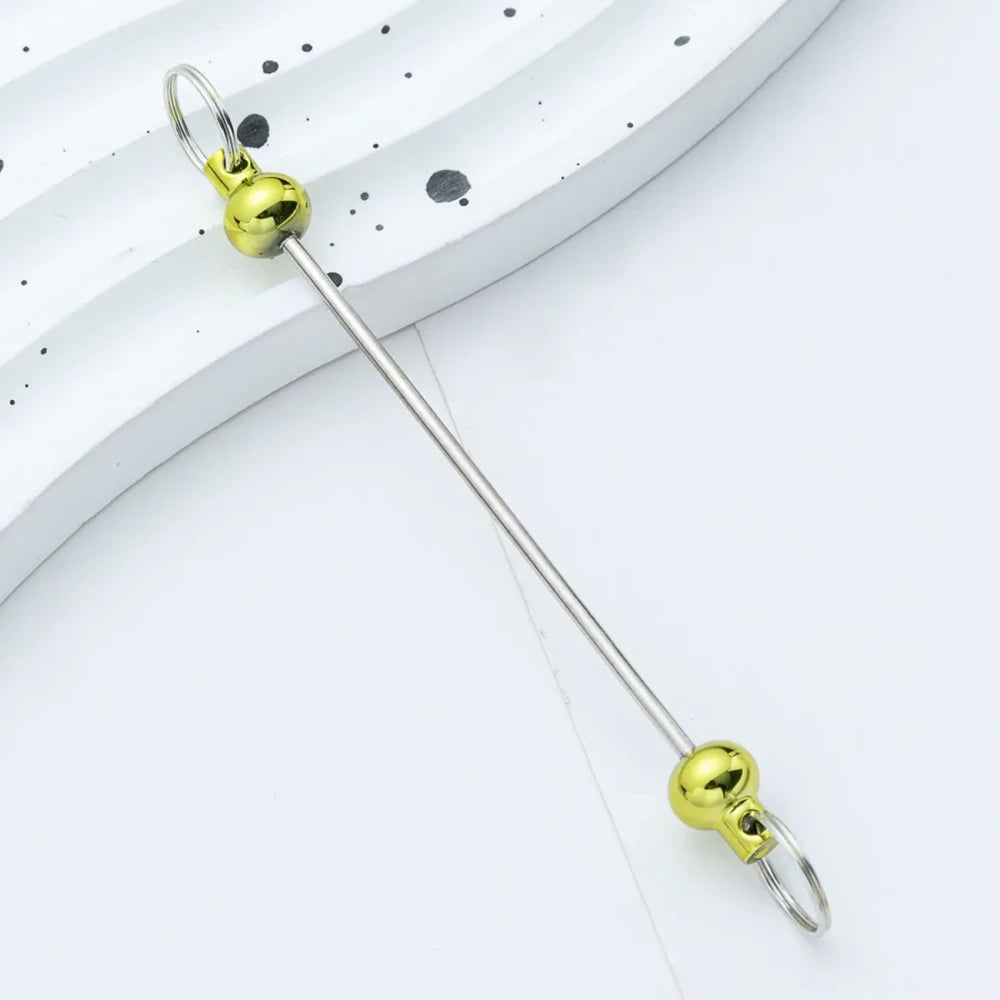 Beadable Multi Color Metal Rod Keychain for DIY