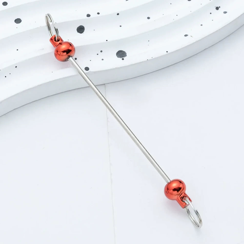 Beadable Multi Color Metal Rod Keychain for DIY