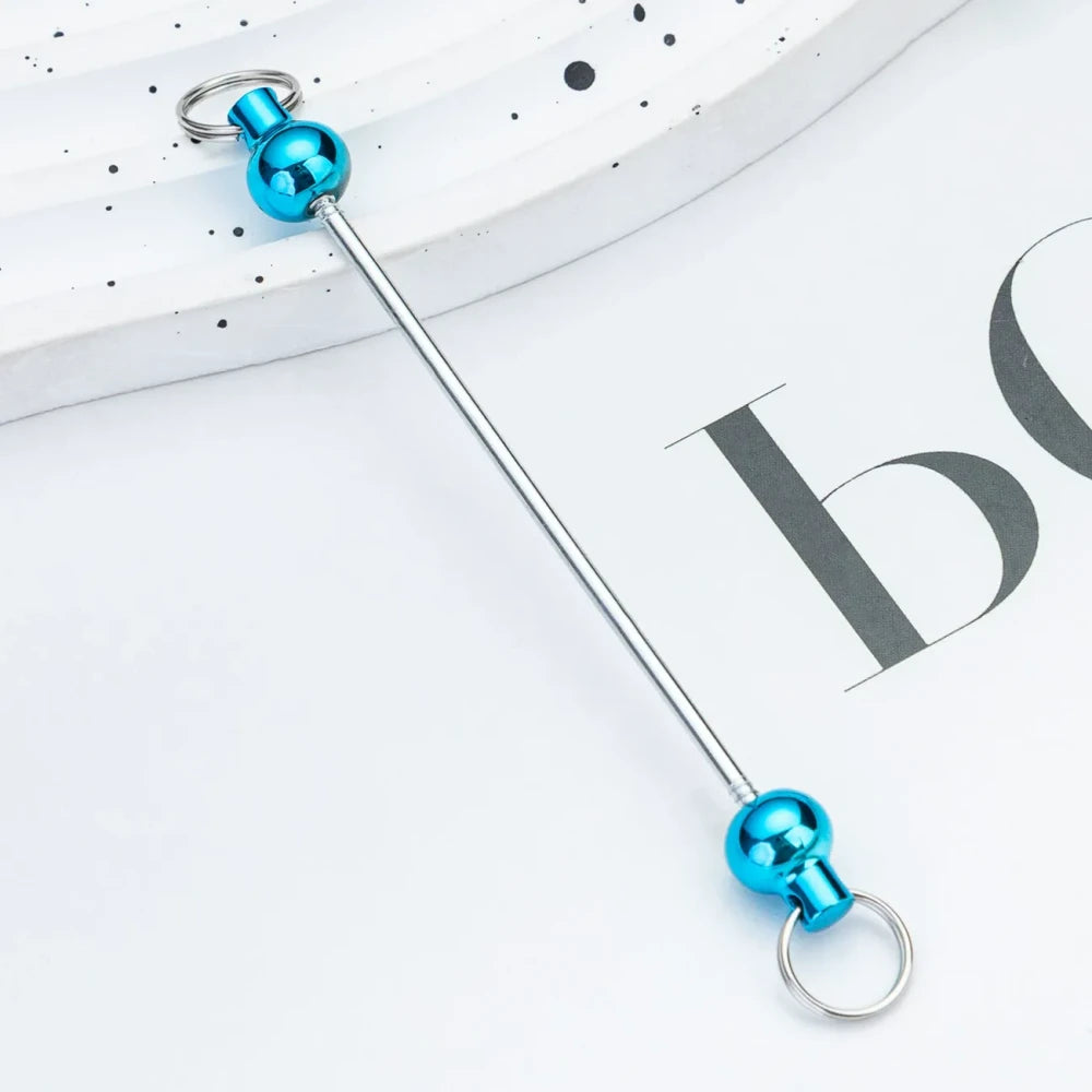 Beadable Multi Color Metal Rod Keychain for DIY
