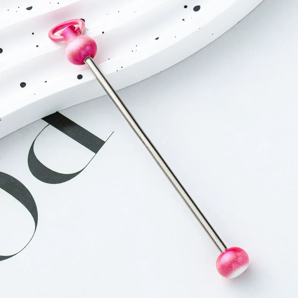 Beadable Multi Color Metal Rod Keychain for DIY