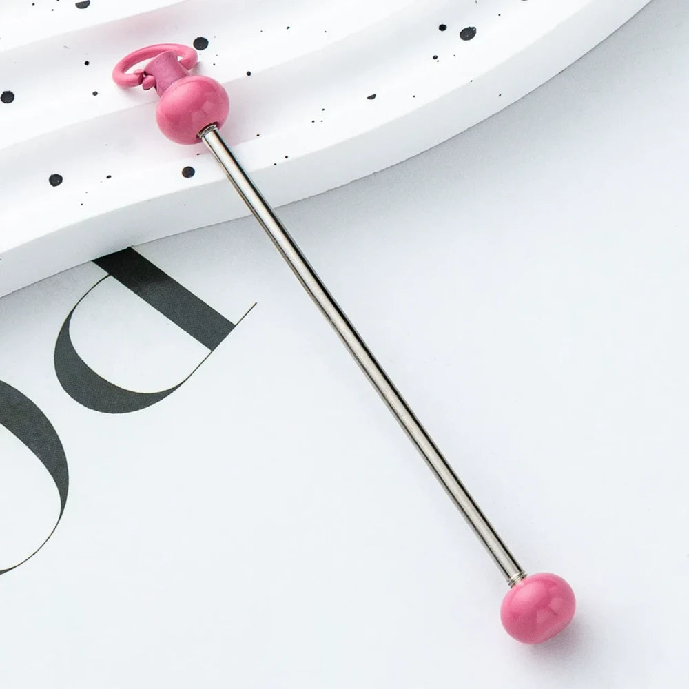 Beadable Multi Color Metal Rod Keychain for DIY