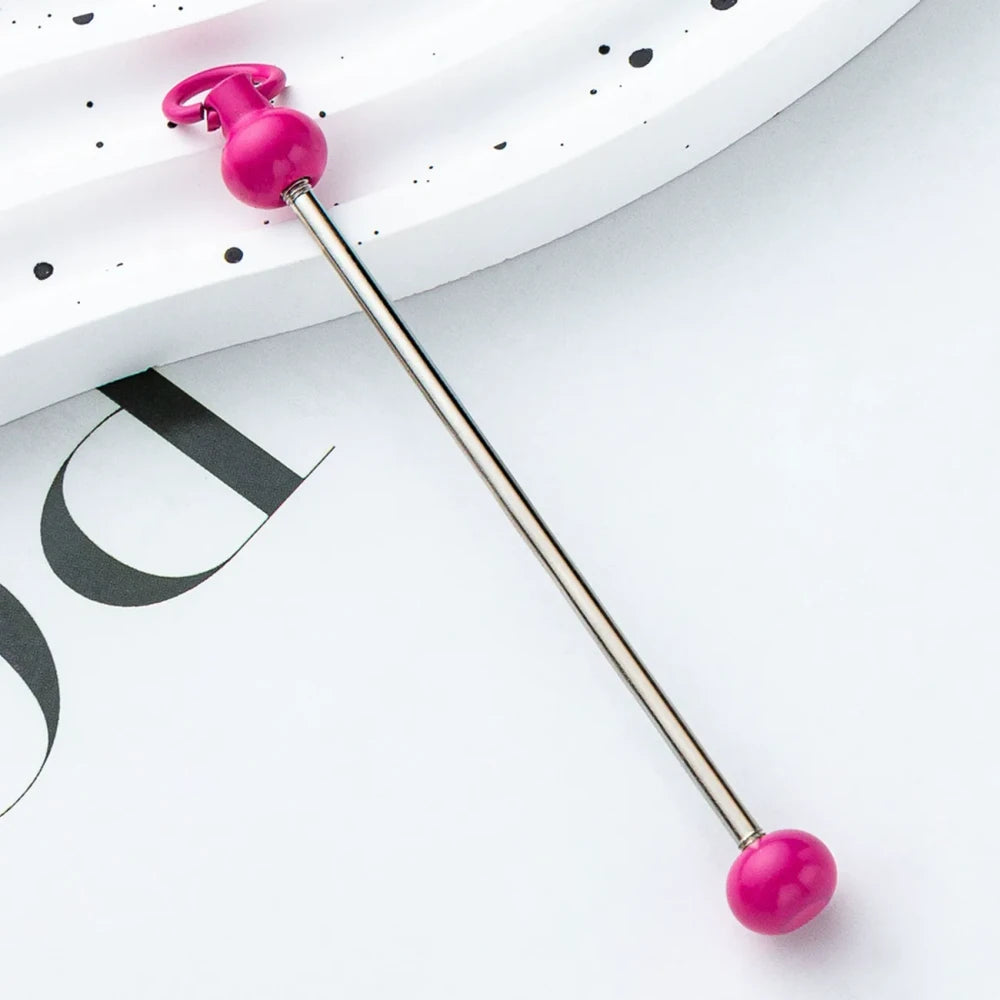 Beadable Multi Color Metal Rod Keychain for DIY