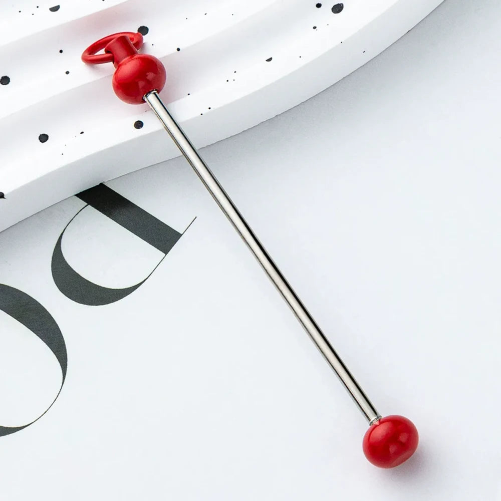 Beadable Multi Color Metal Rod Keychain for DIY