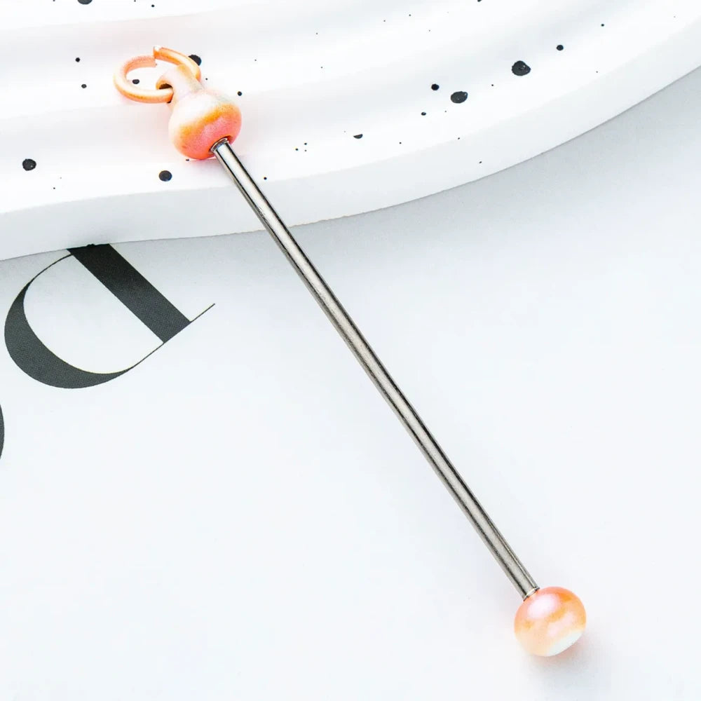 Beadable Multi Color Metal Rod Keychain for DIY