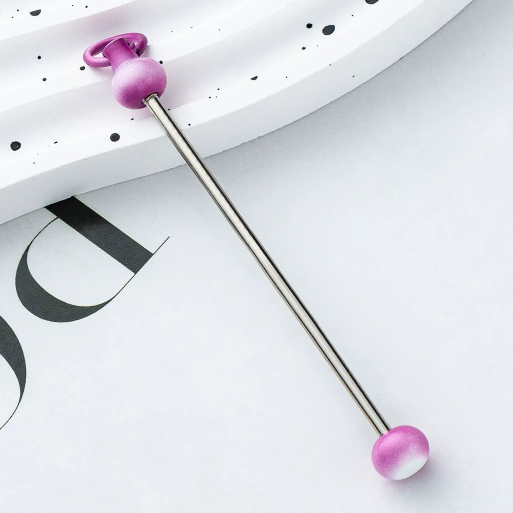 Beadable Multi Color Metal Rod Keychain for DIY