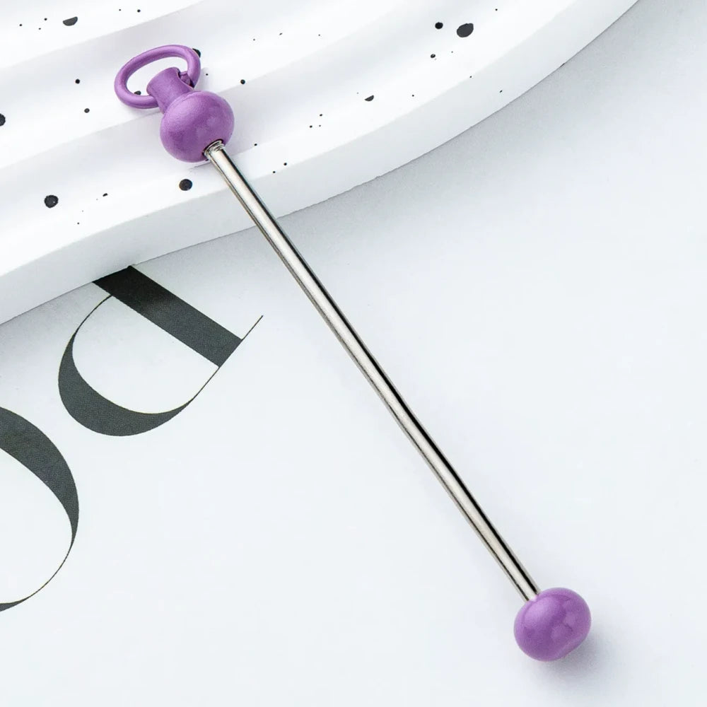 Beadable Multi Color Metal Rod Keychain for DIY
