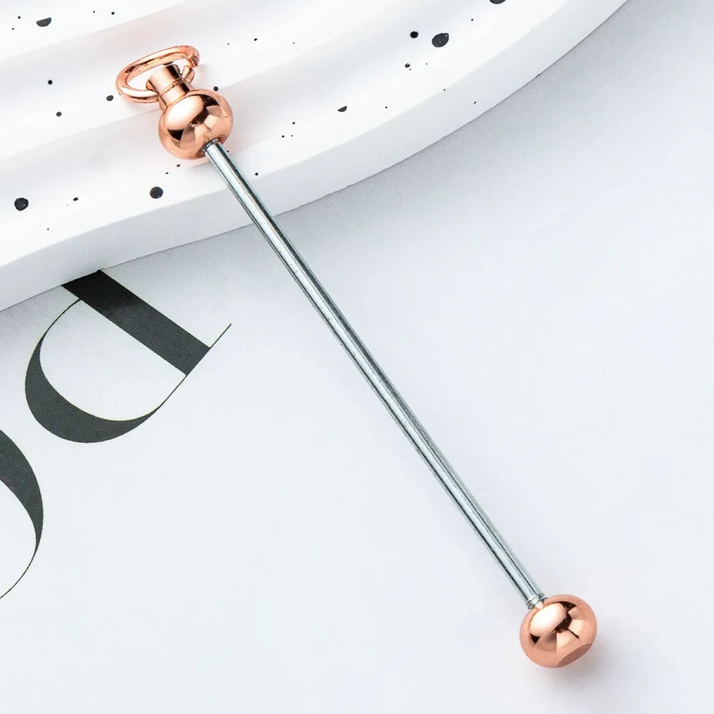 Beadable Multi Color Metal Rod Keychain for DIY