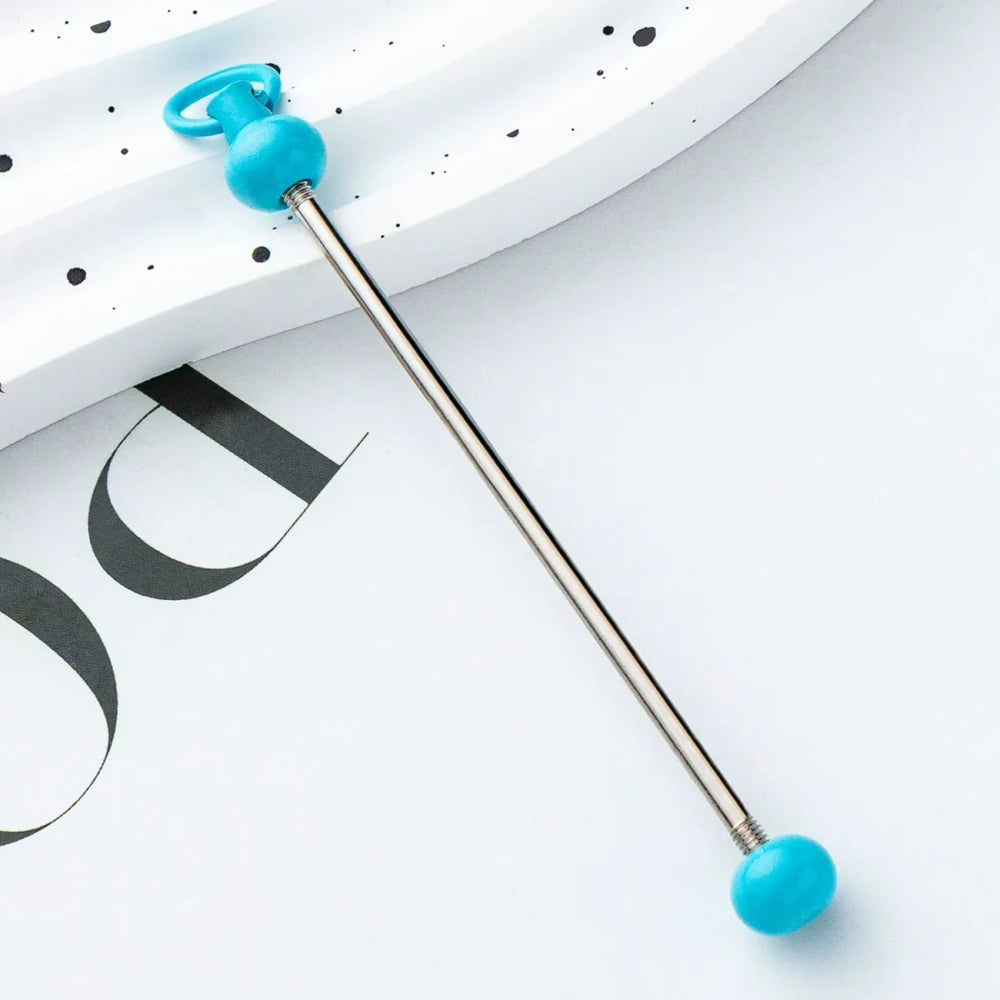 Beadable Multi Color Metal Rod Keychain for DIY