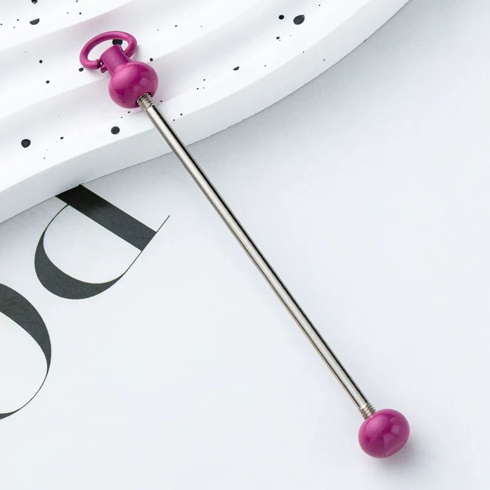 Beadable Multi Color Metal Rod Keychain for DIY