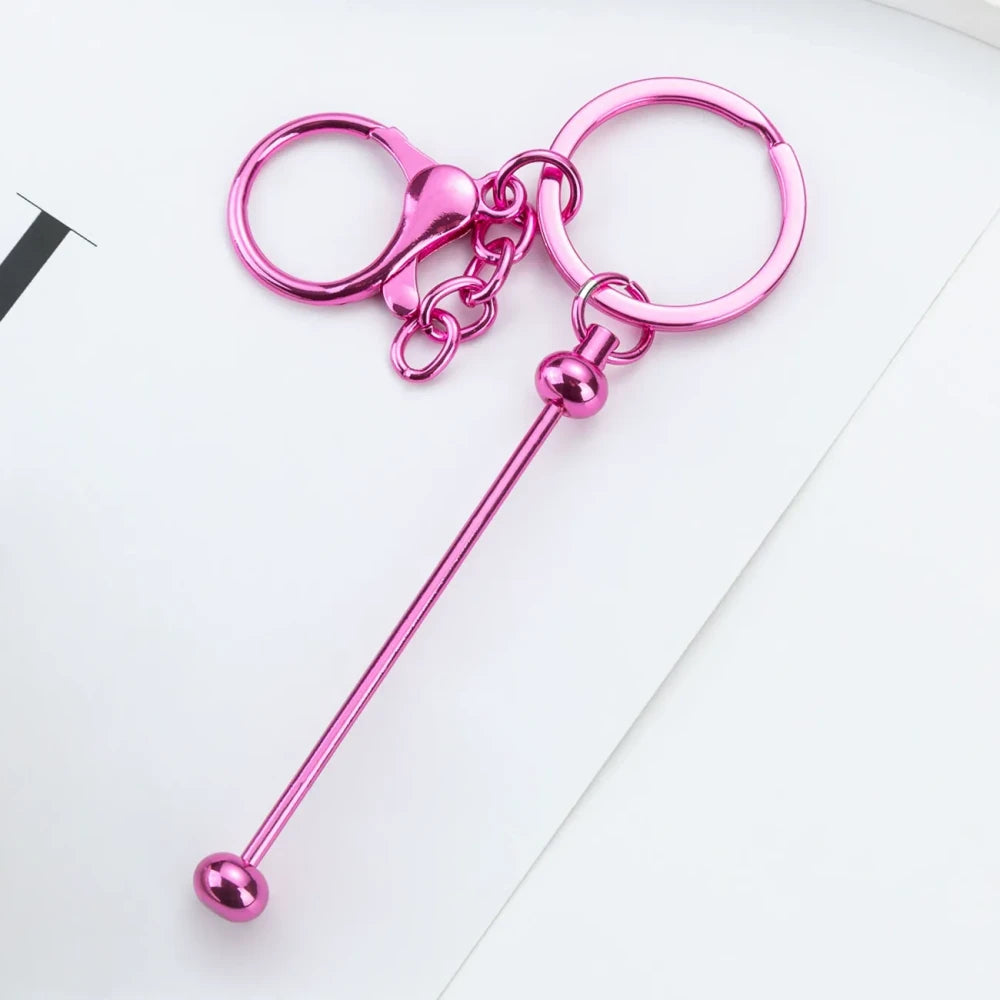 Beadable Multi Color UV Metal Keychain for DIY