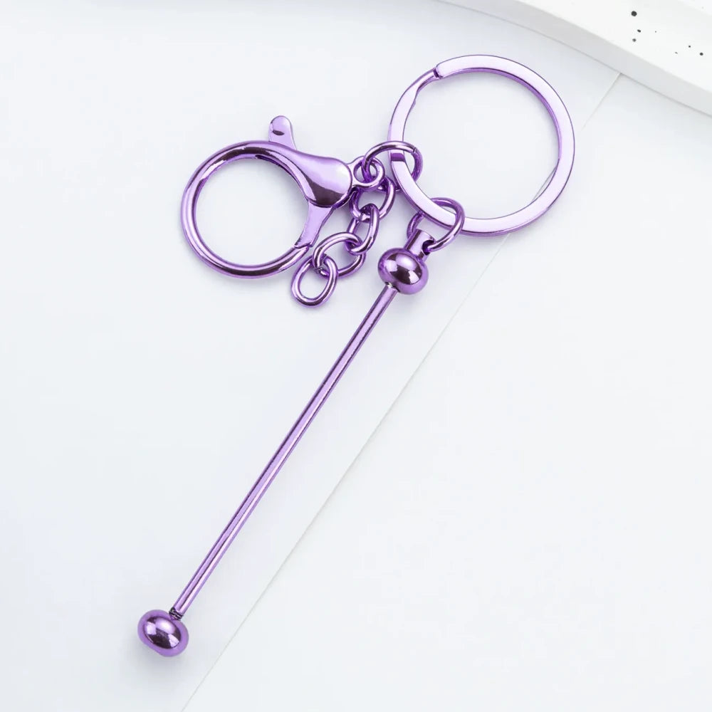 Beadable Multi Color UV Metal Keychain for DIY