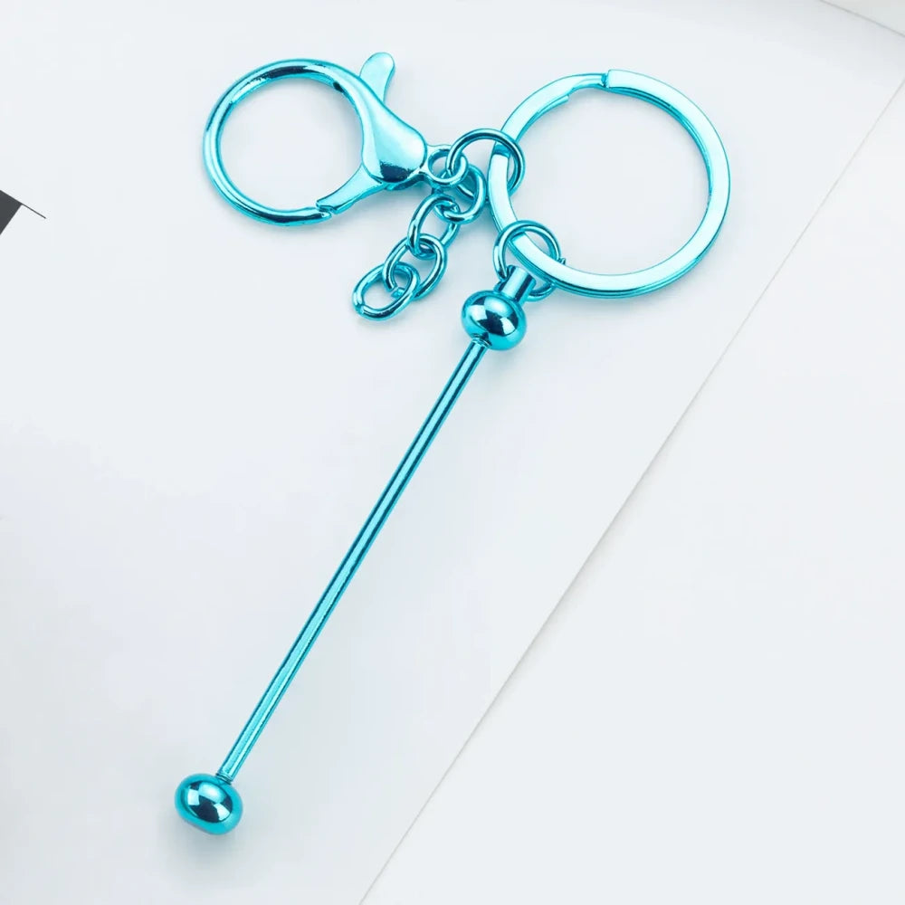 Beadable Multi Color UV Metal Keychain for DIY