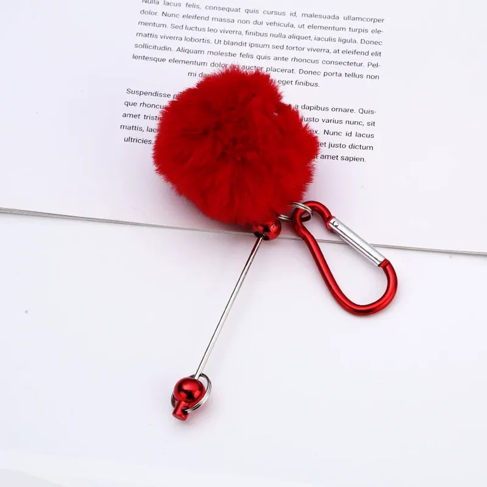 Beadable Pom-Pom Keychain for DIY