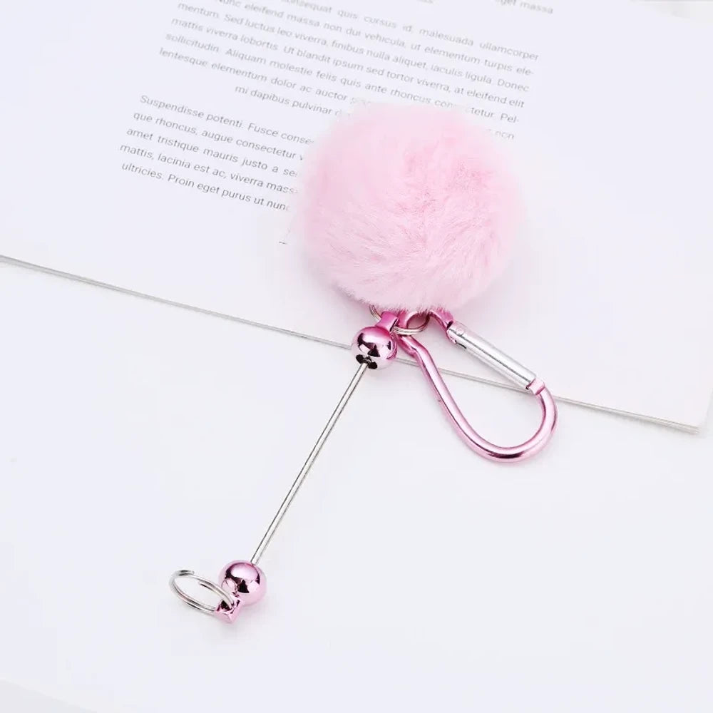Beadable Pom-Pom Keychain for DIY