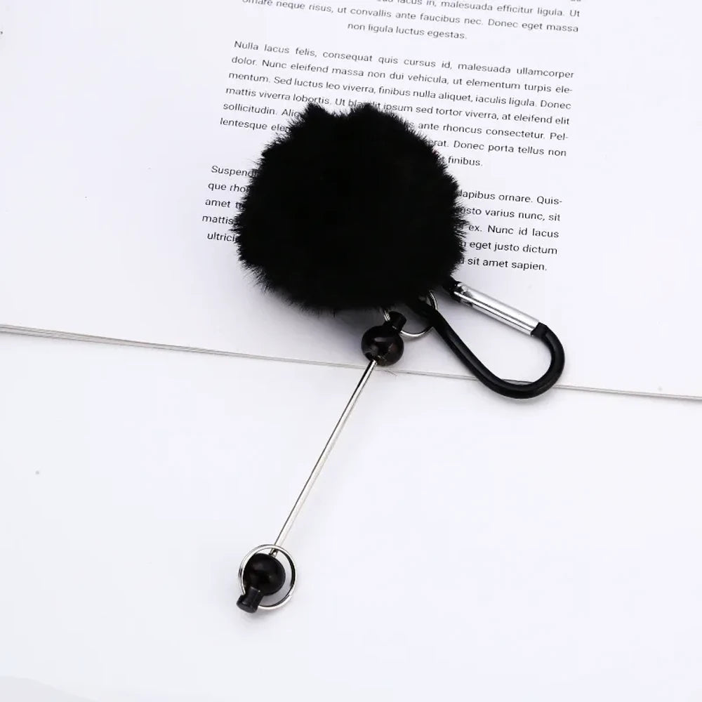 Beadable Pom-Pom Keychain for DIY