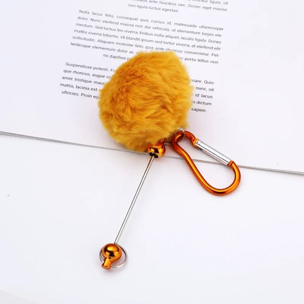 Beadable Pom-Pom Keychain for DIY