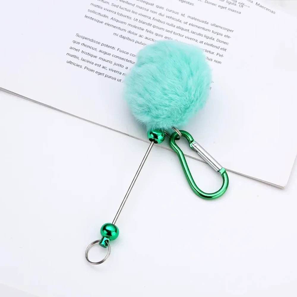 Beadable Pom-Pom Keychain for DIY
