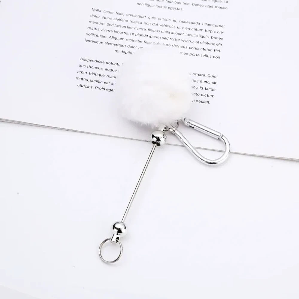 Beadable Pom-Pom Keychain for DIY