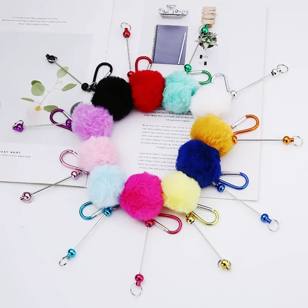 Beadable Pom-Pom Keychain for DIY