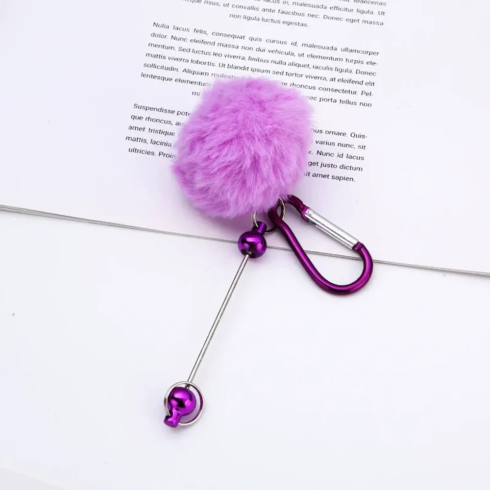 Beadable Pom-Pom Keychain for DIY