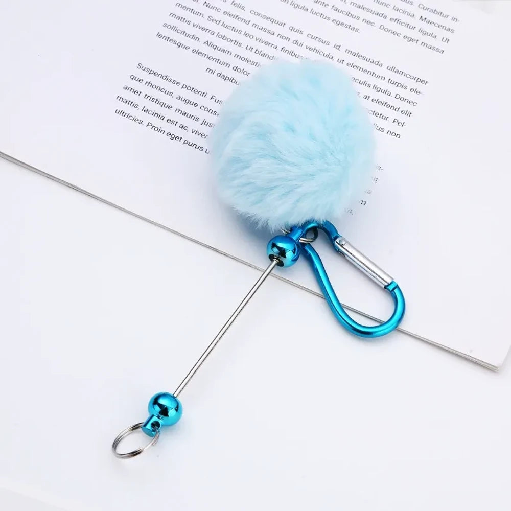 Beadable Pom-Pom Keychain for DIY