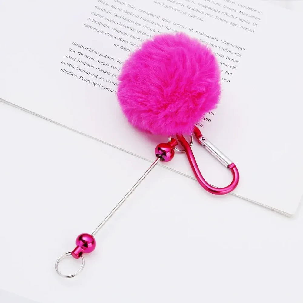 Beadable Pom-Pom Keychain for DIY