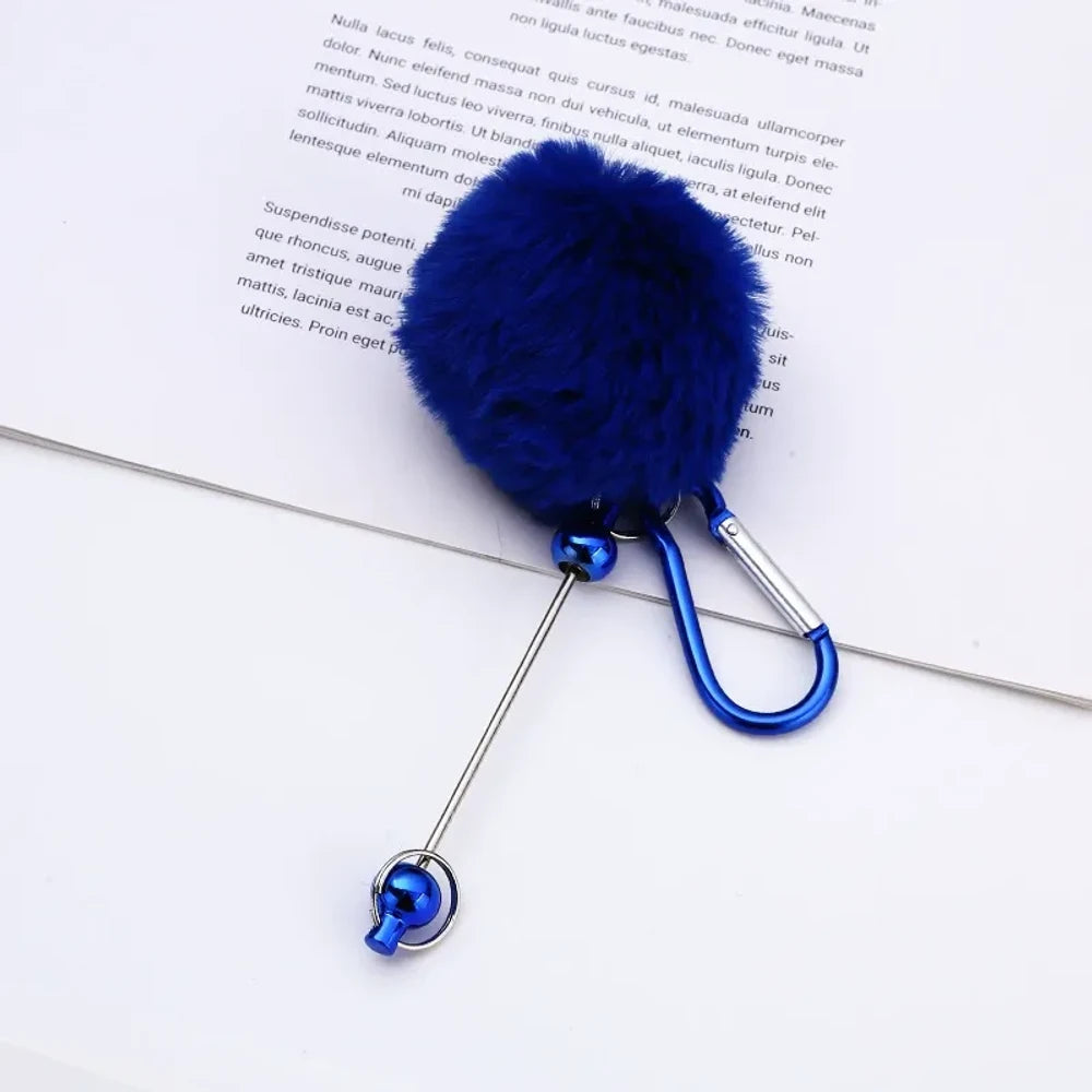 Beadable Pom-Pom Keychain for DIY