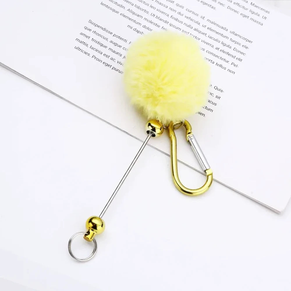 Beadable Pom-Pom Keychain for DIY