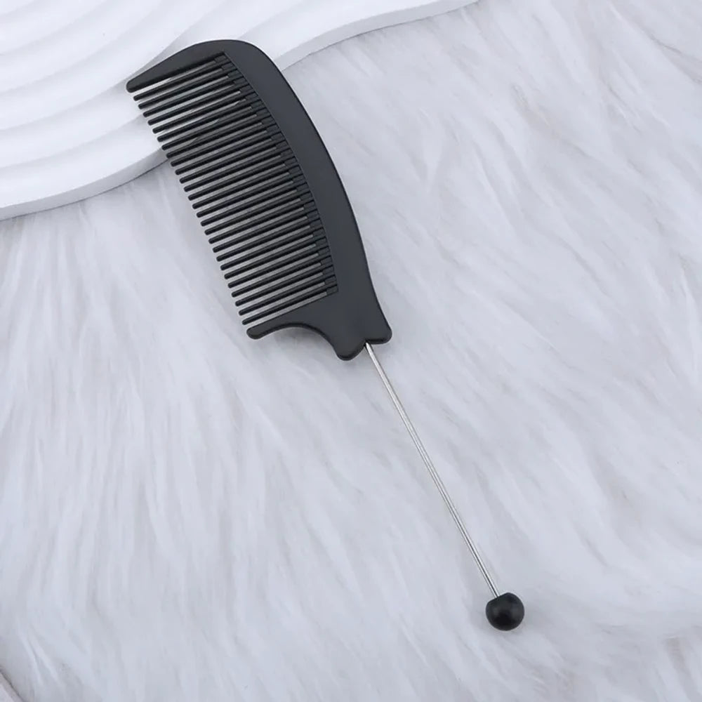 Beadable Portable Plastic Comb for DIY