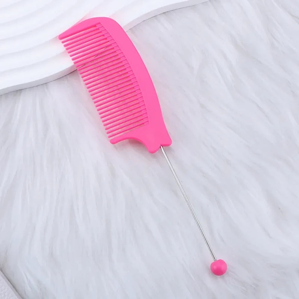 Beadable Portable Plastic Comb for DIY