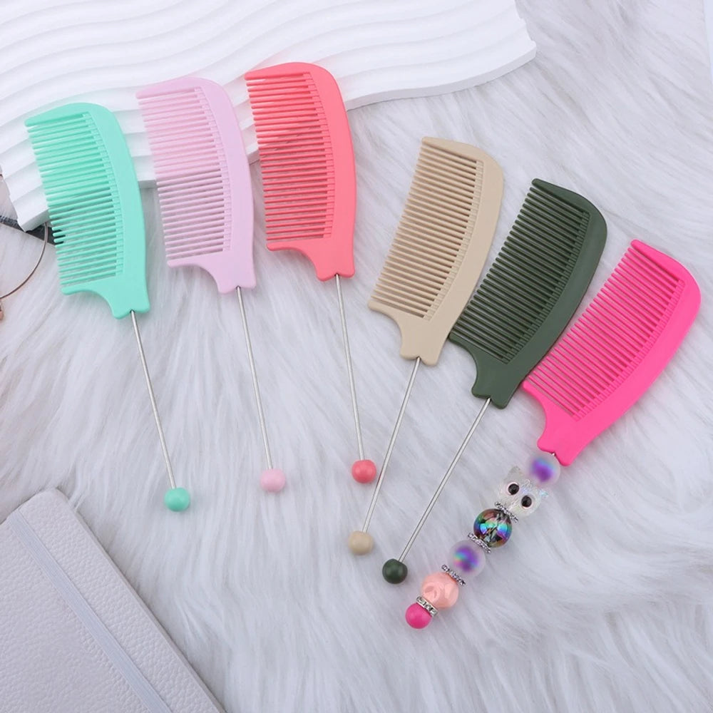 Beadable Portable Plastic Comb for DIY