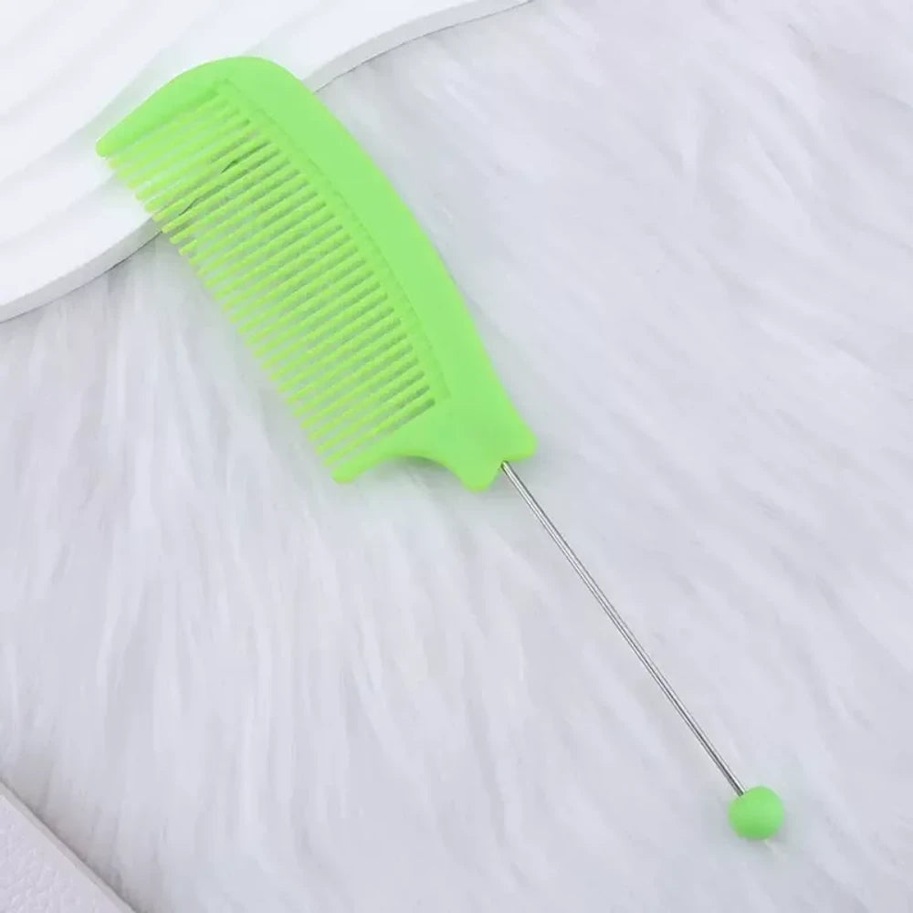 Beadable Portable Plastic Comb for DIY