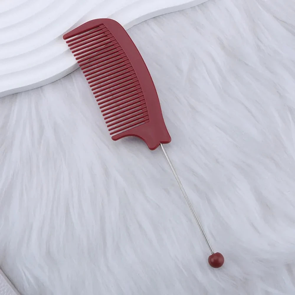 Beadable Portable Plastic Comb for DIY