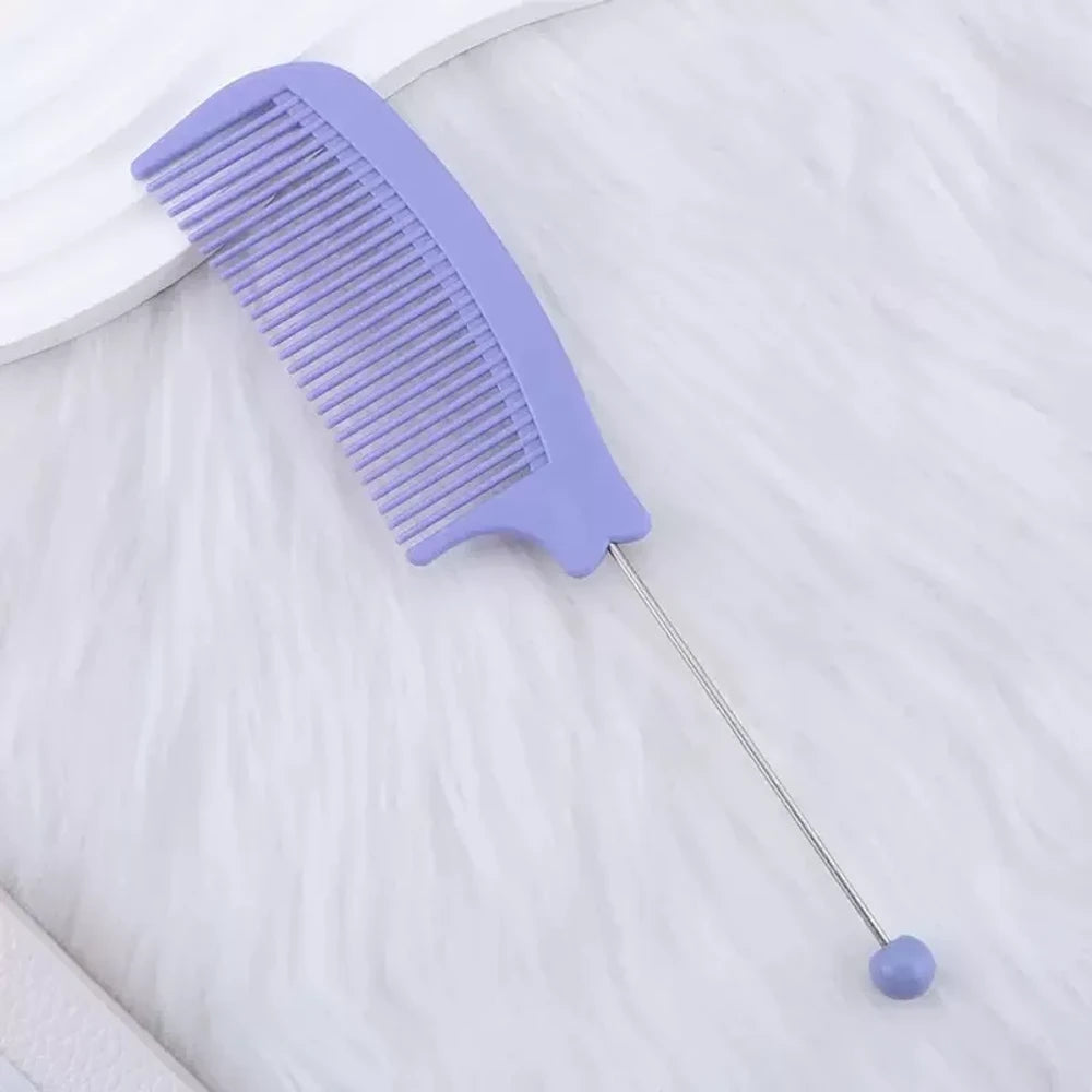 Beadable Portable Plastic Comb for DIY