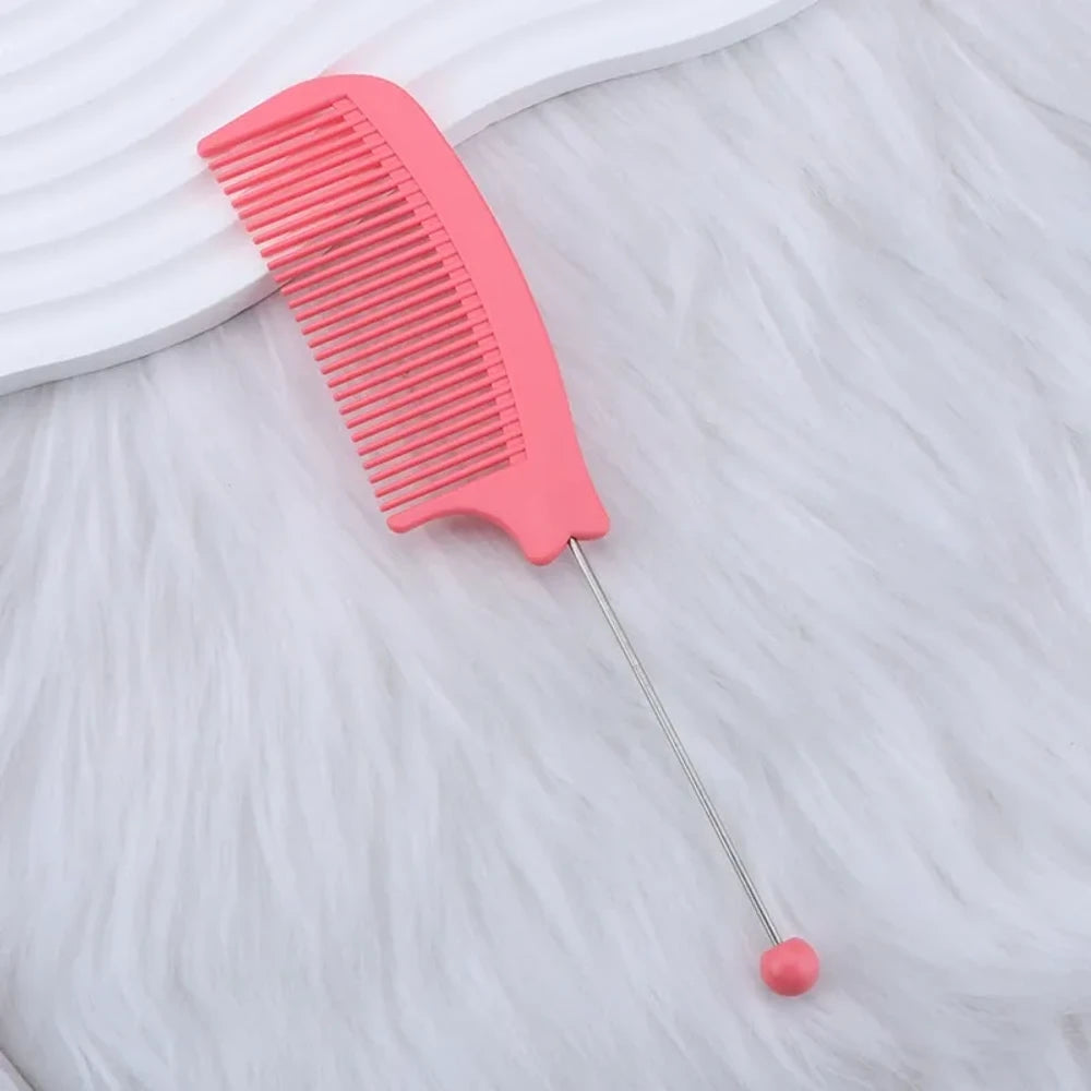 Beadable Portable Plastic Comb for DIY