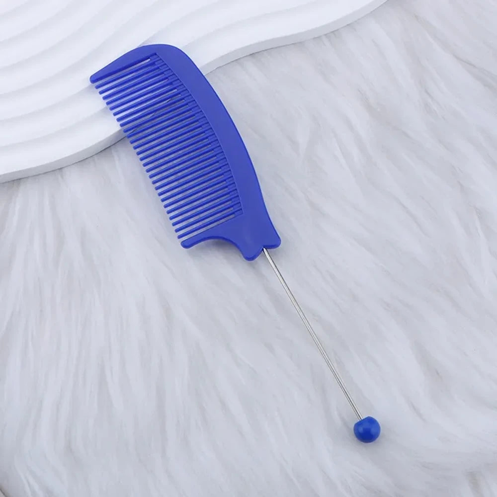 Beadable Portable Plastic Comb for DIY
