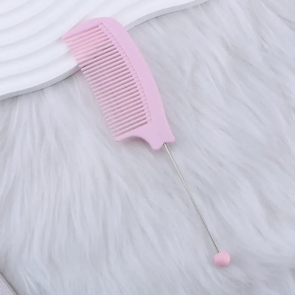 Beadable Portable Plastic Comb for DIY