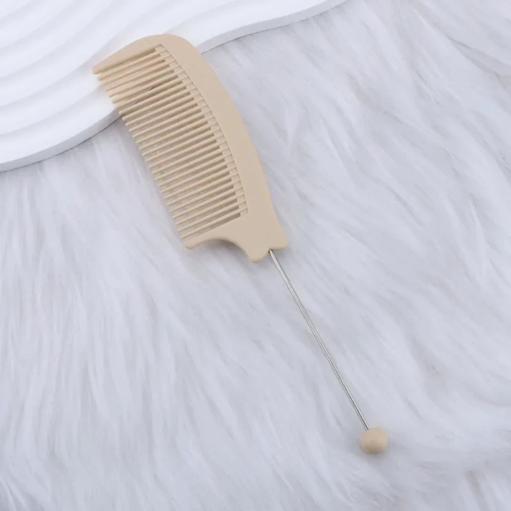 Beadable Portable Plastic Comb for DIY