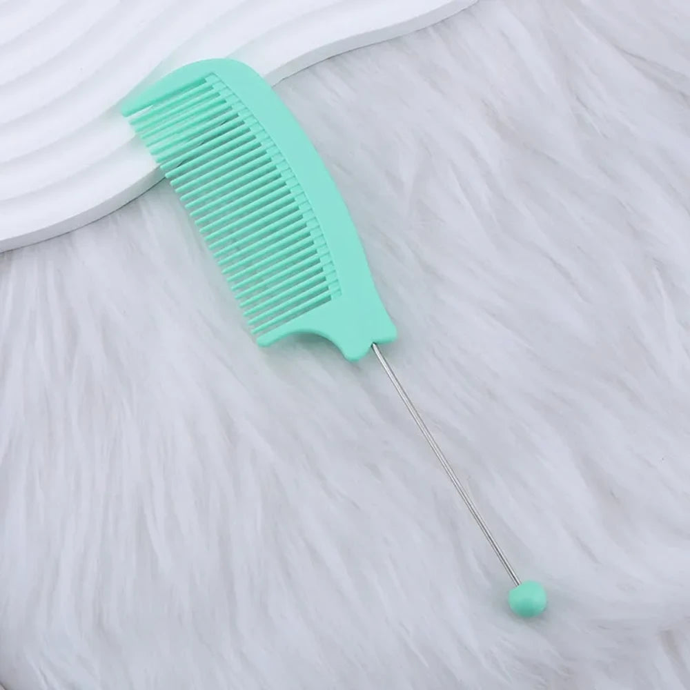 Beadable Portable Plastic Comb for DIY
