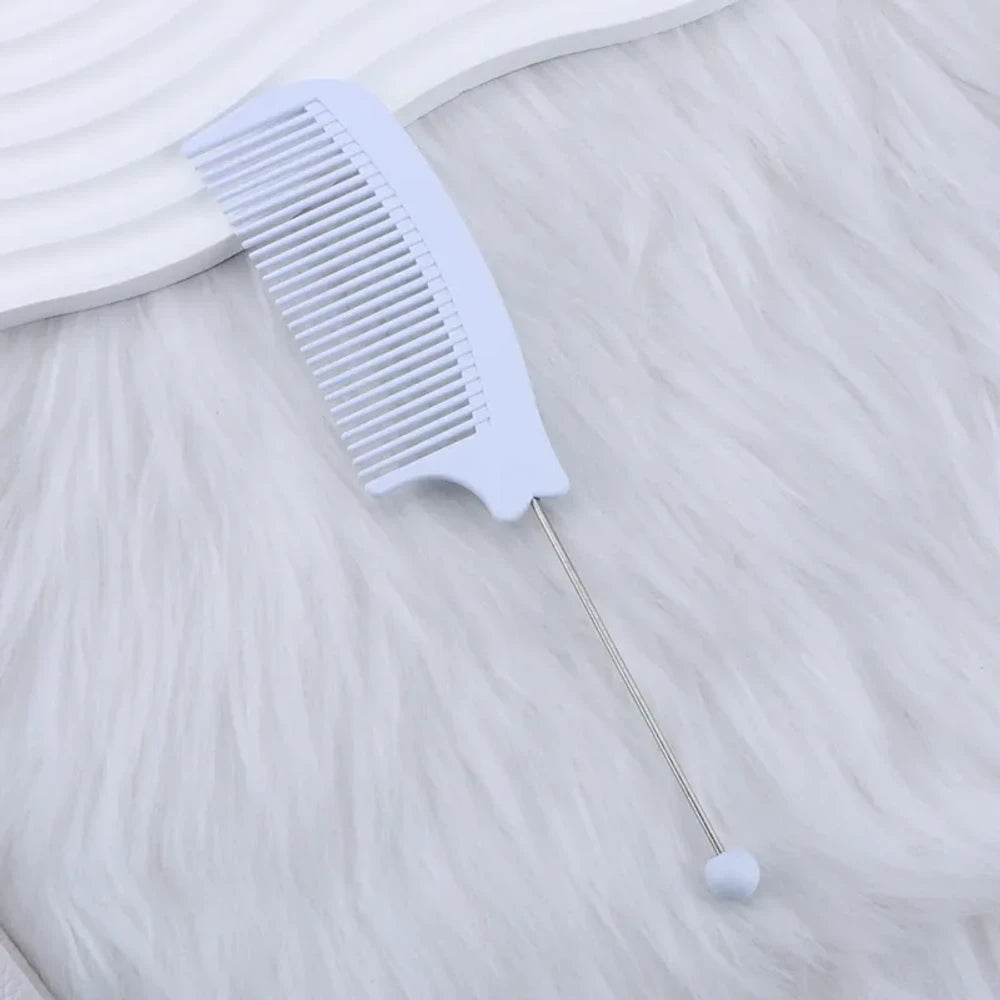 Beadable Portable Plastic Comb for DIY