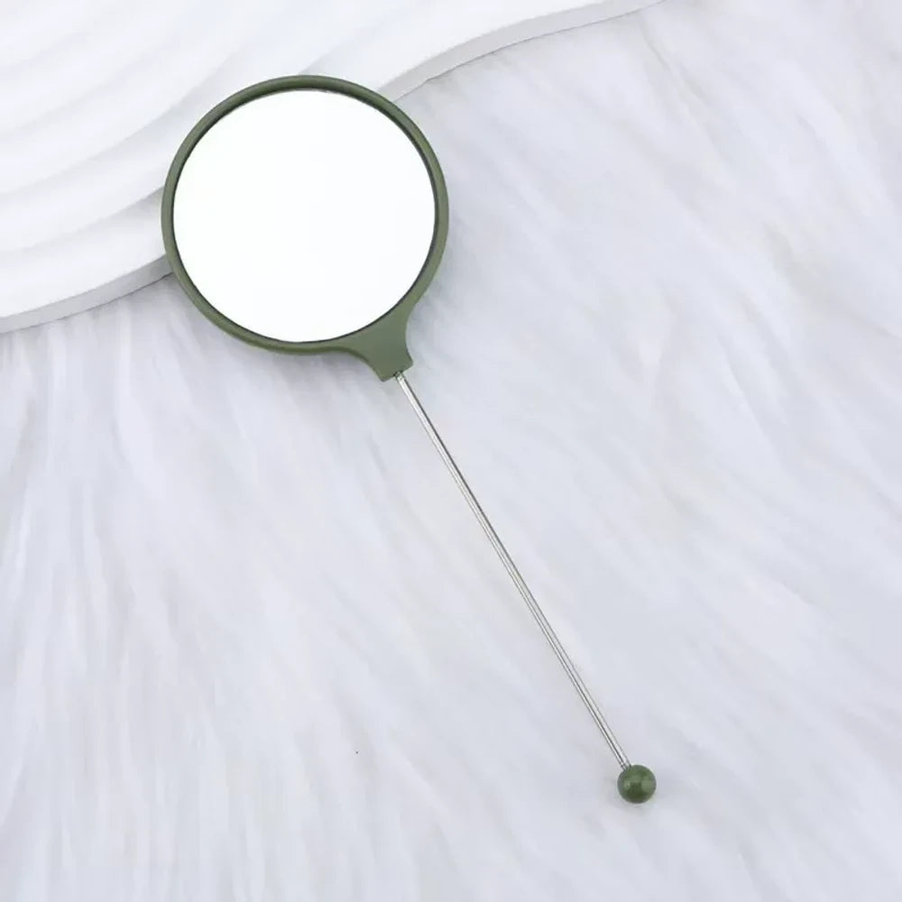 Beadable Round High Definition Non-Distorting Handheld Makeup Mirror