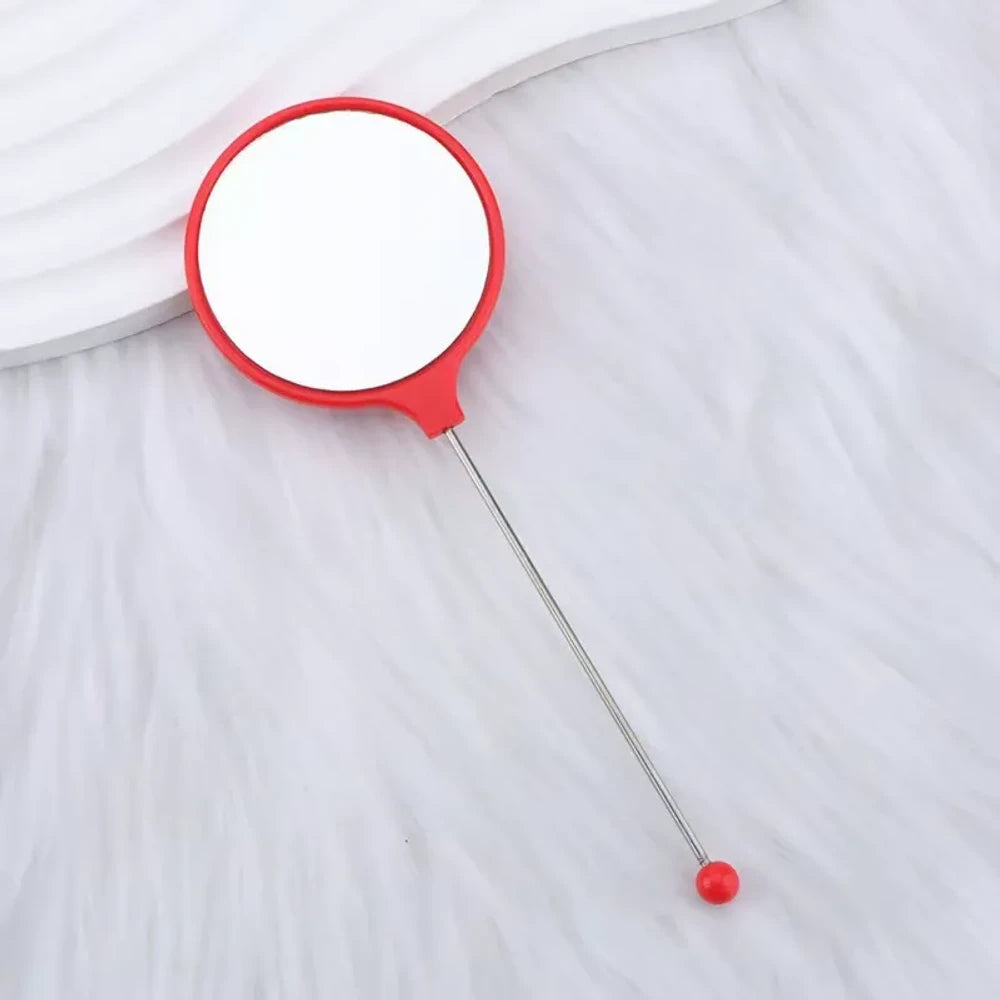 Beadable Round High Definition Non-Distorting Handheld Makeup Mirror