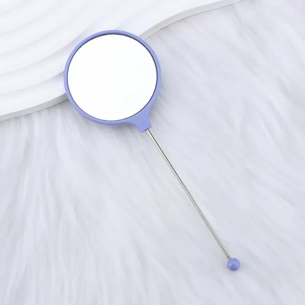 Beadable Round High Definition Non-Distorting Handheld Makeup Mirror