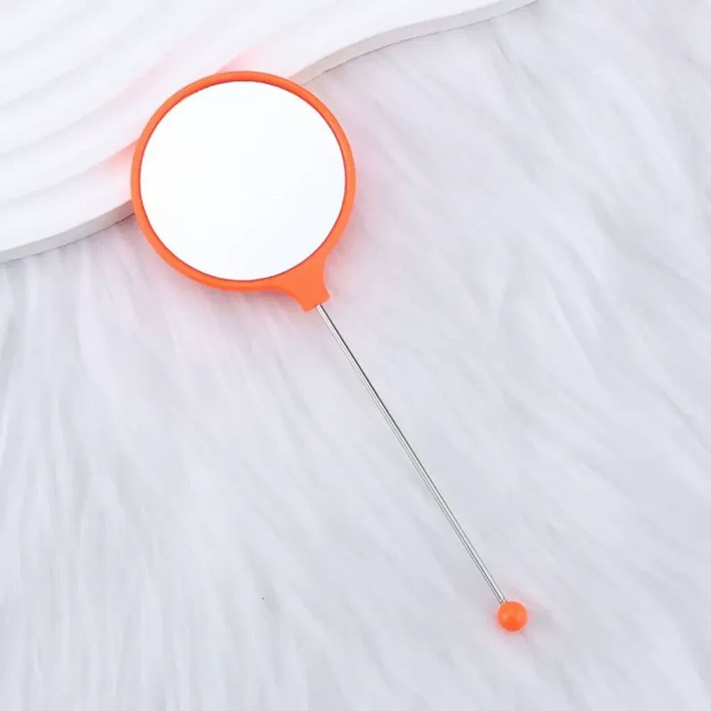 Beadable Round High Definition Non-Distorting Handheld Makeup Mirror
