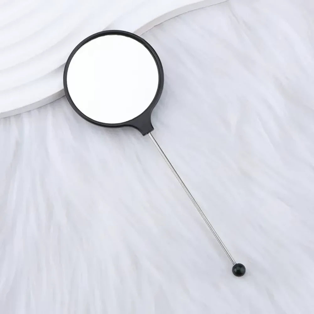 Beadable Round High Definition Non-Distorting Handheld Makeup Mirror