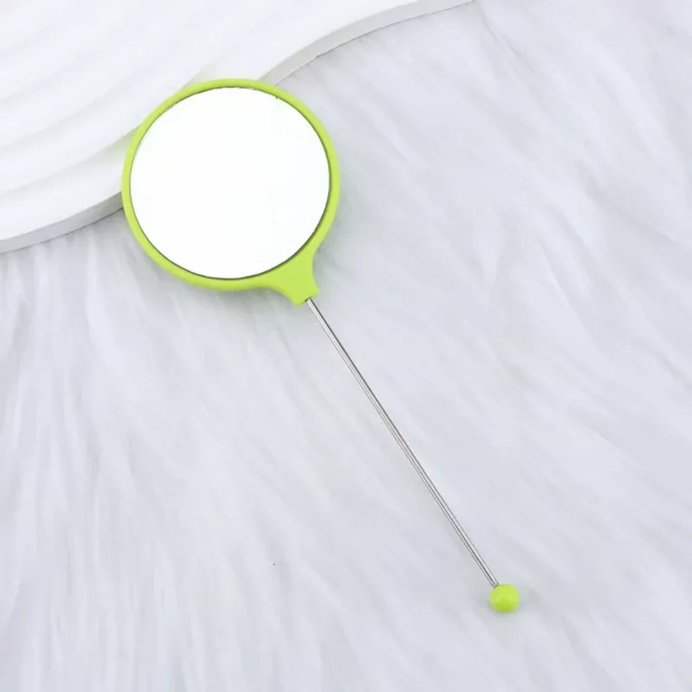 Beadable Round High Definition Non-Distorting Handheld Makeup Mirror