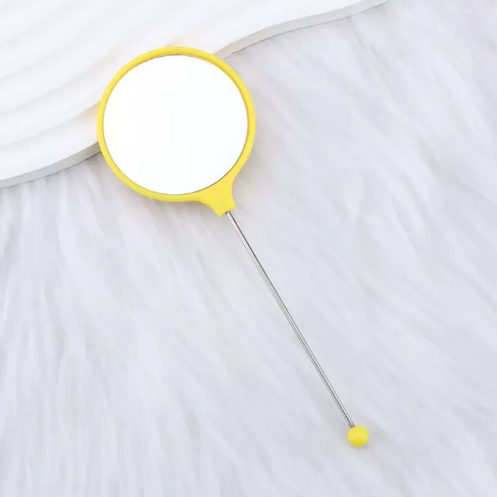 Beadable Round High Definition Non-Distorting Handheld Makeup Mirror