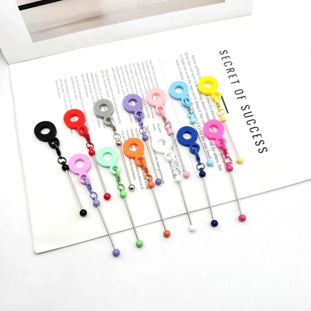 Beadable Silicone Keychain for 8-10mm Drinking Straw