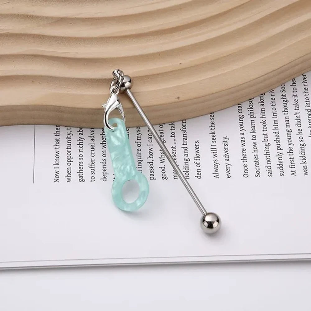 Beadable Water Ripple Acrylic Straw Pendant for 8-10mm Drinking Straw